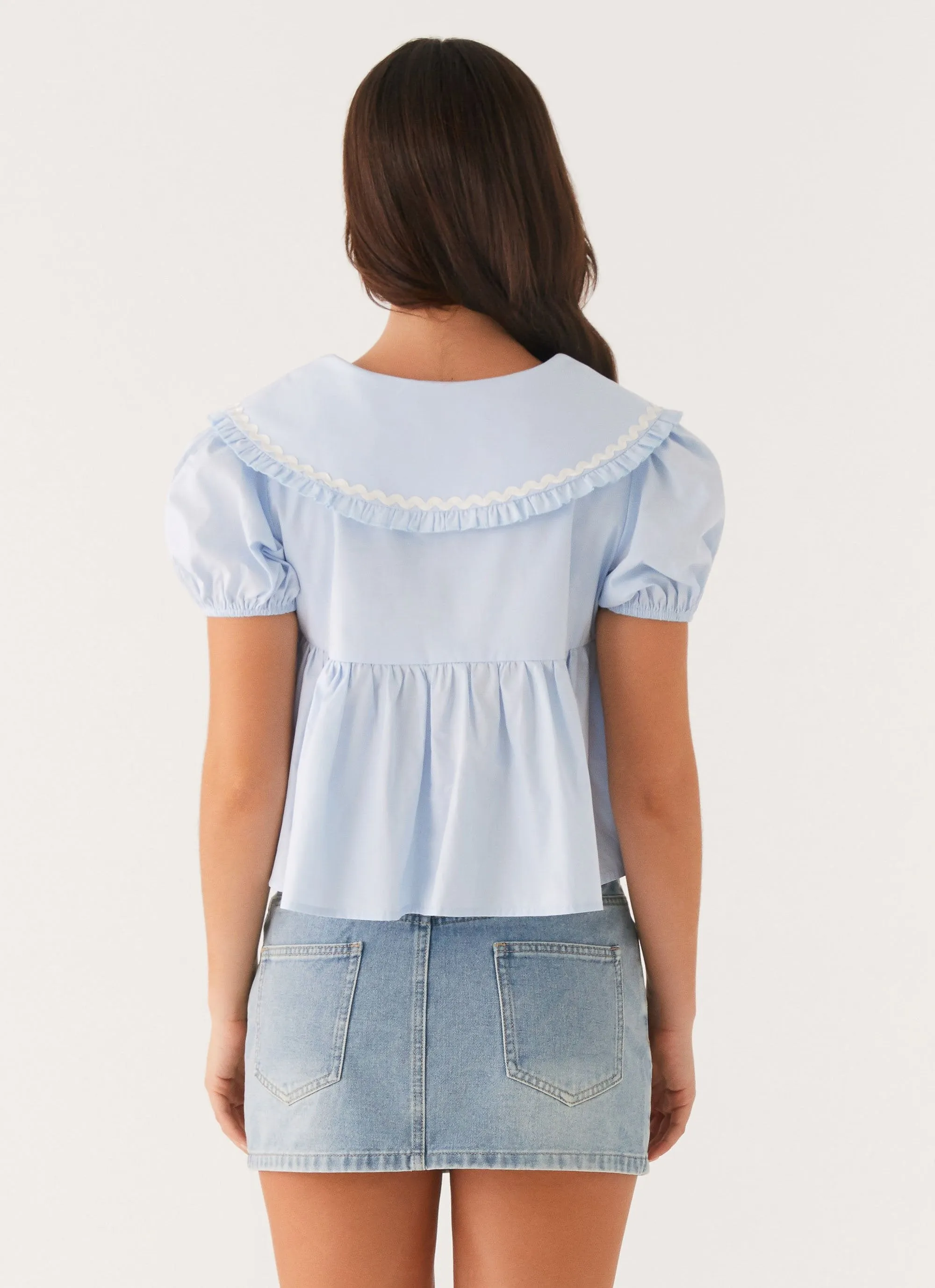 Sophie Babydoll Top - Blue Comfy Movement