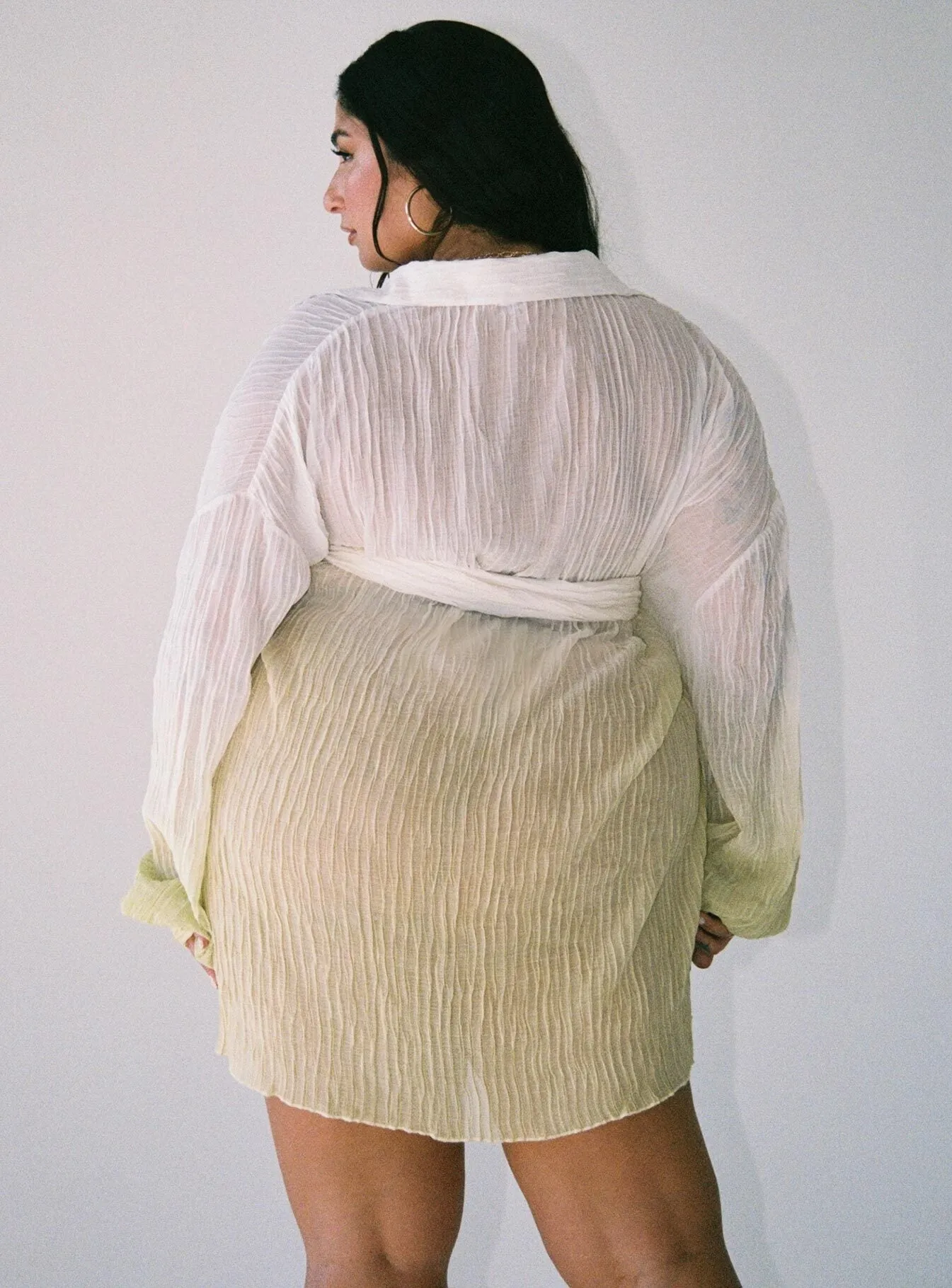 Night Charm Flexible Mood Tune In Shirt Dress Green Curve