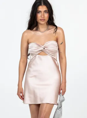 Flattering Look Lightweight Layer Shellie Mini Dress Pink Petite