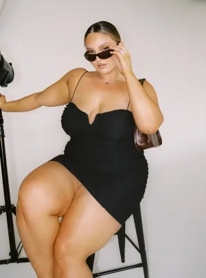 Festive Mood Relax Layers I Want You Mini Dress Black Curve