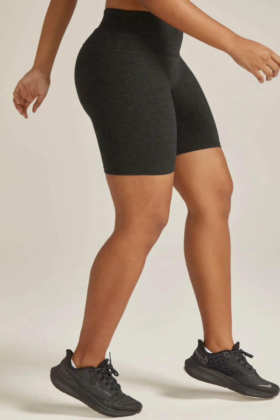 Recycled Polyester Blend Spacedye Keep Pace Biker Short, Cali Blue Heather