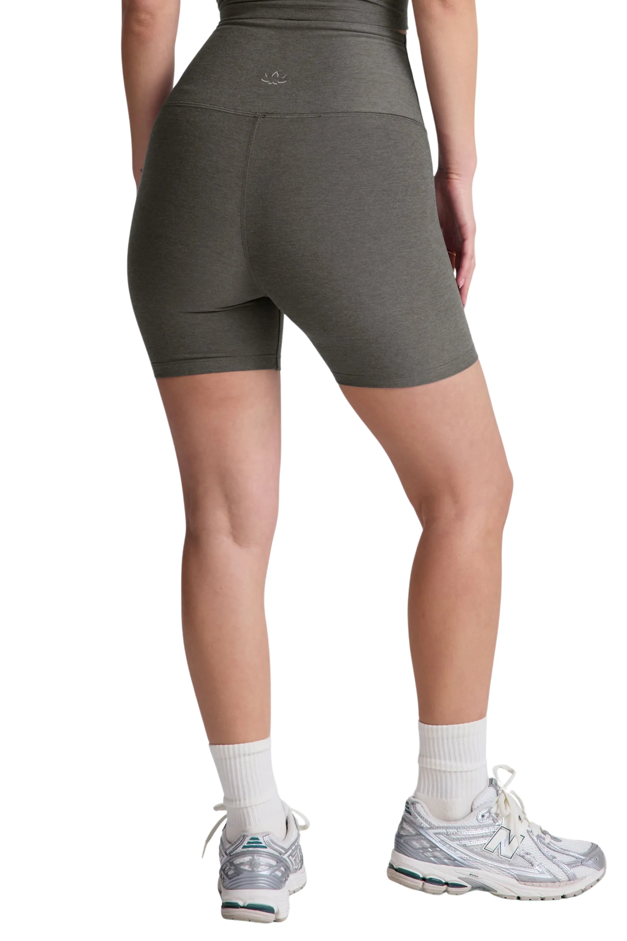 Spacedye Keep Pace Biker Short, True Gray Heather Sweat Resistant Coating Breeze Ready