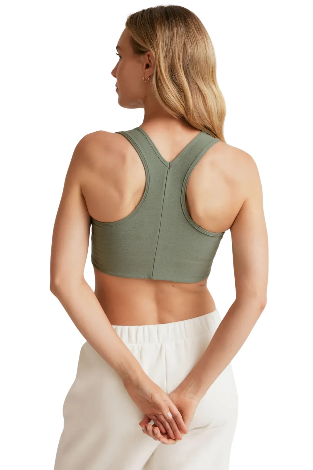 Spacedye Simplicity Long Line Bra, Grey Sage Non-irritating seams