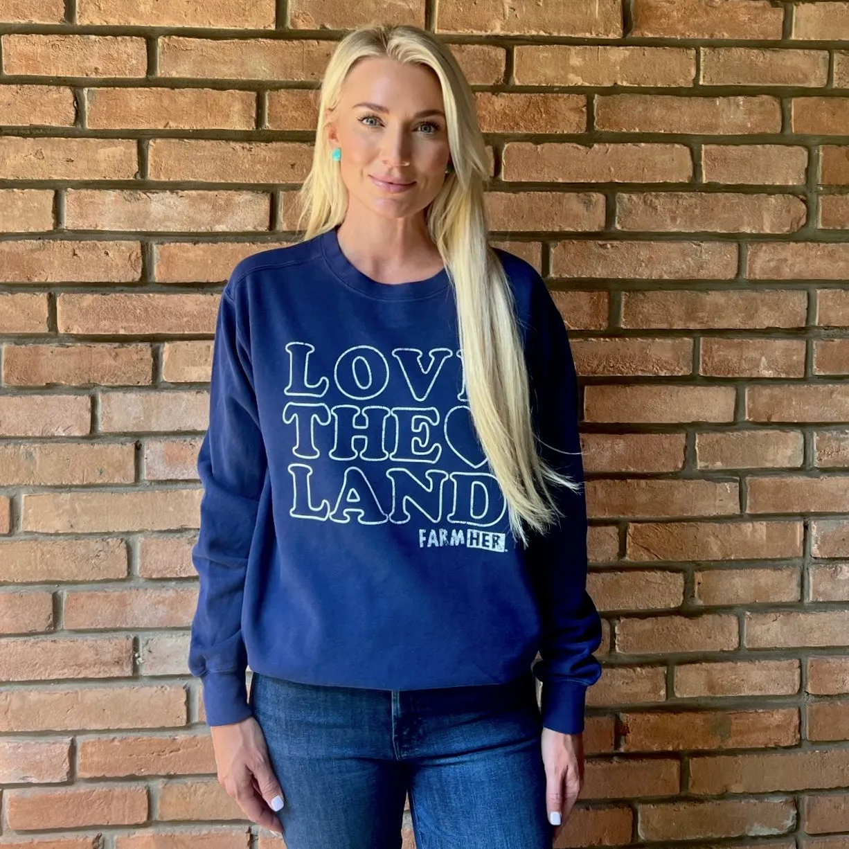 Love the Land Sweatshirt Navy Hoodie Fashion