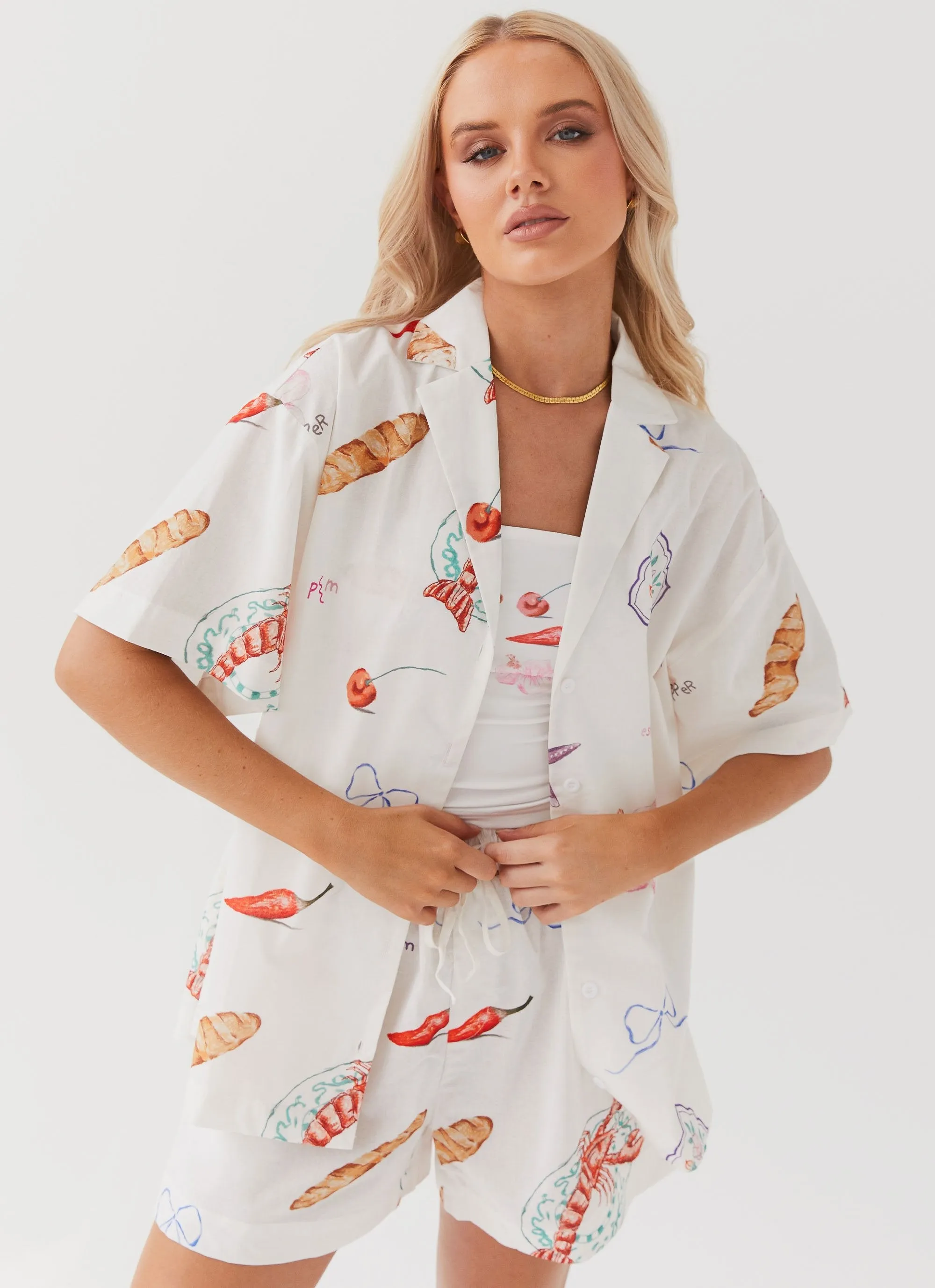 Sublimation Resistant Fabric Sweet Relief Oversized Linen Shirt - Banchetto