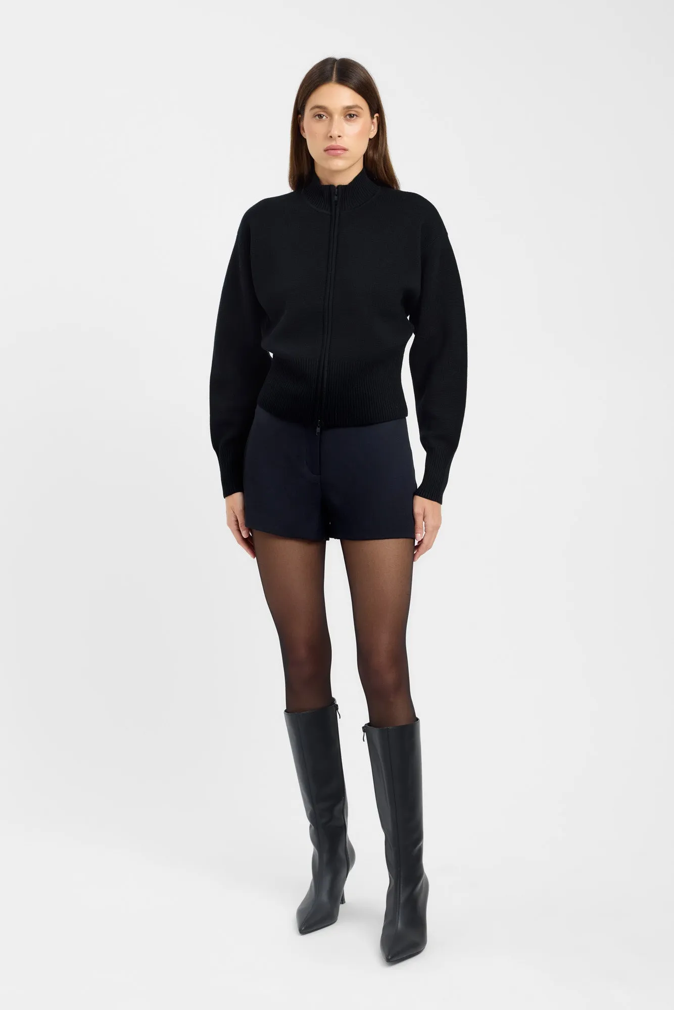 Winter Travel Ribbed Hemline Dalton Zip Cardigan