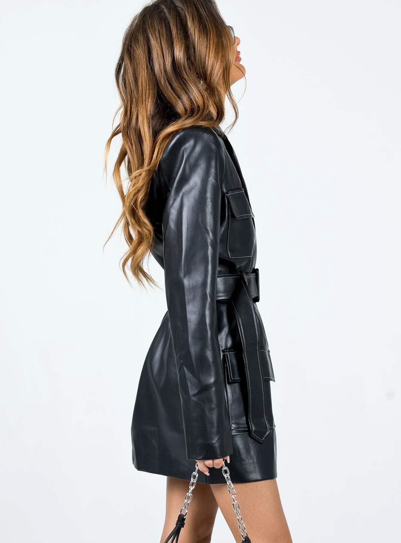 Fresh Form Steinway PU Mini Dress Black