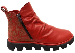 Orizonte Intrepid Womens European Comfortable Leather Ankle Boots Cushion Collar Long Walks