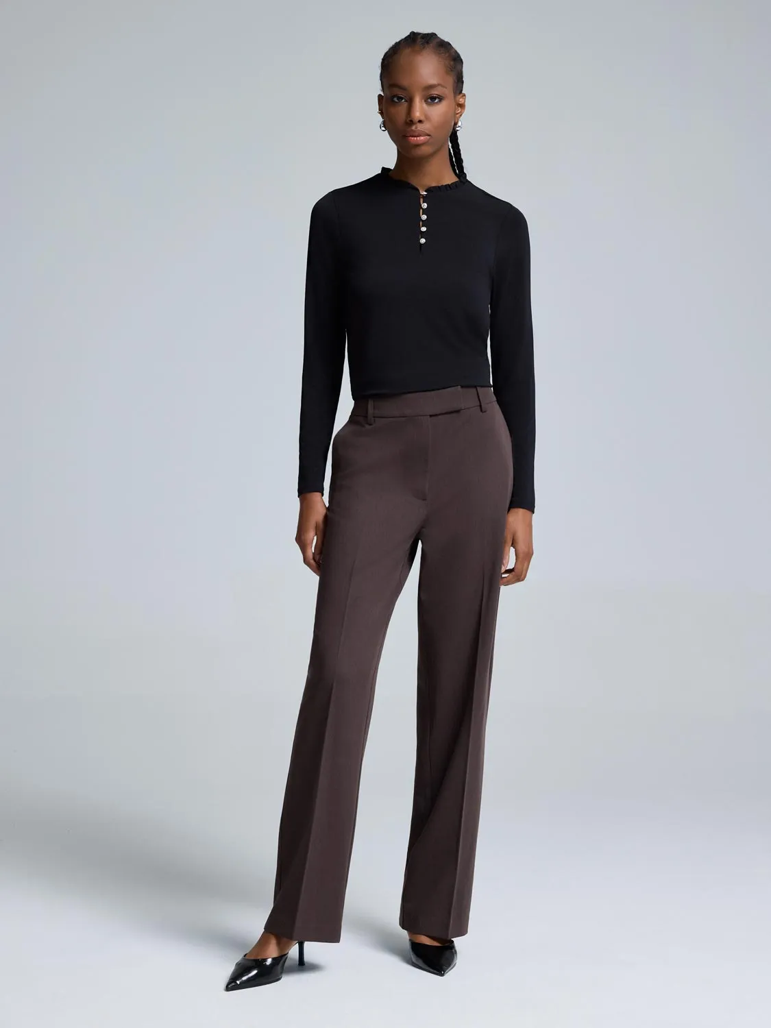Slim Silhouette Straight Leg Pants