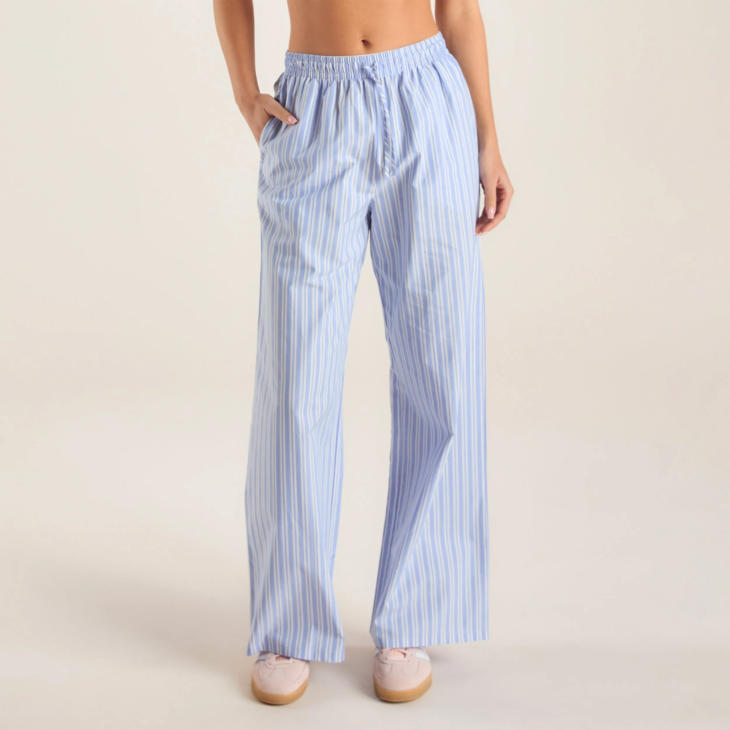 Casual Essentials Pinstripe Pants - Blue