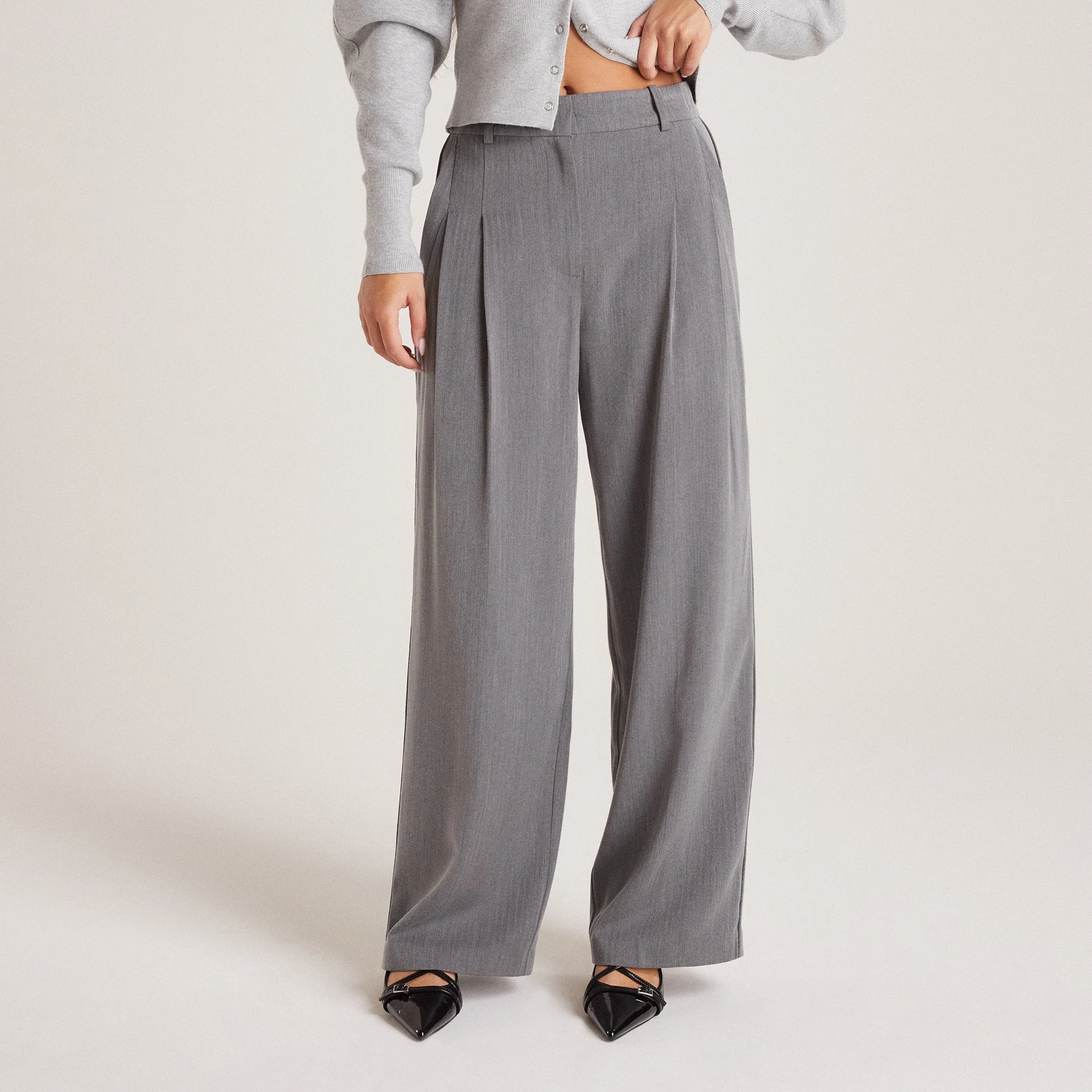 Tailored Pants - Grey Blackout fabric