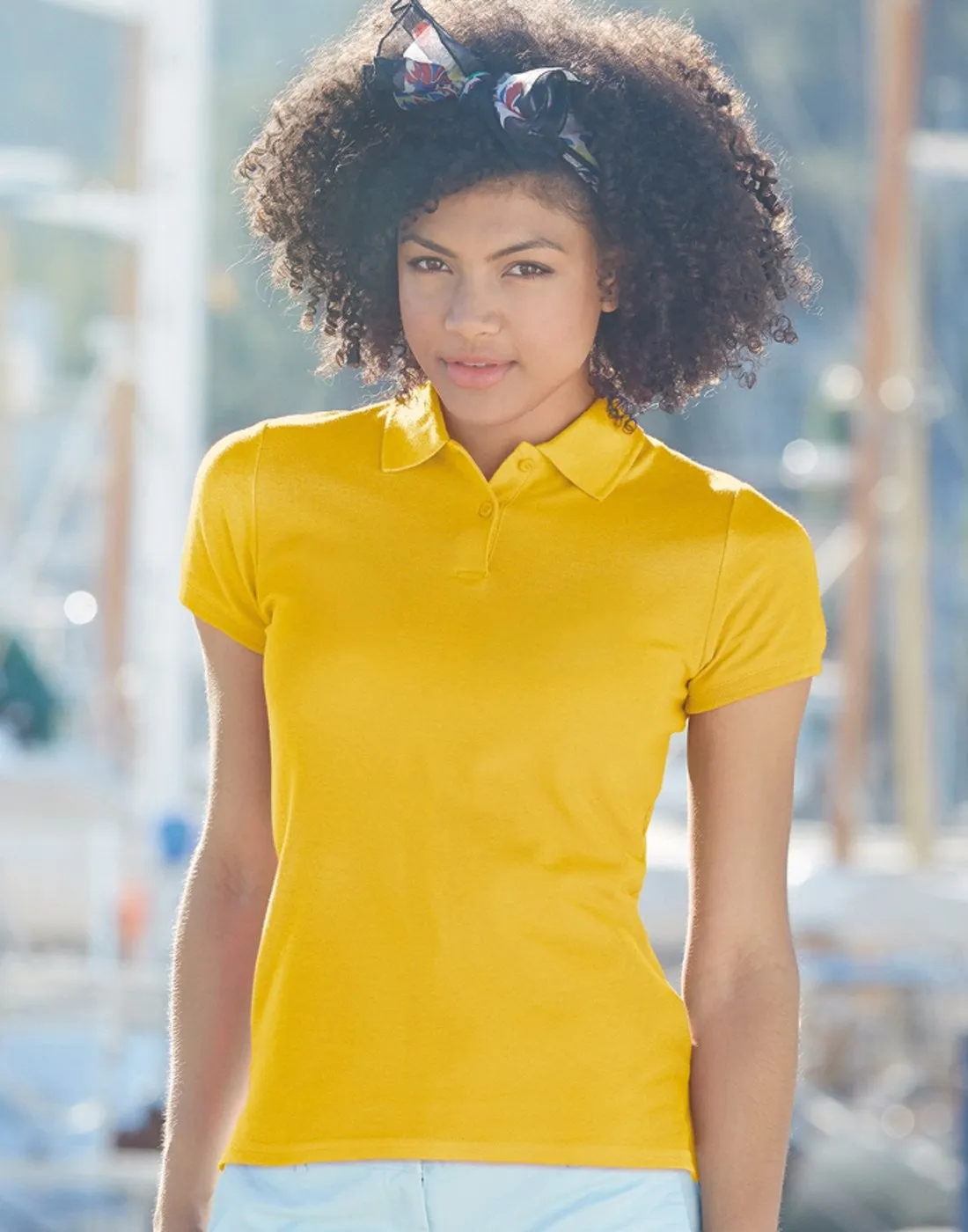 SlimFit Lady-Fit Premium Polo | BLACK