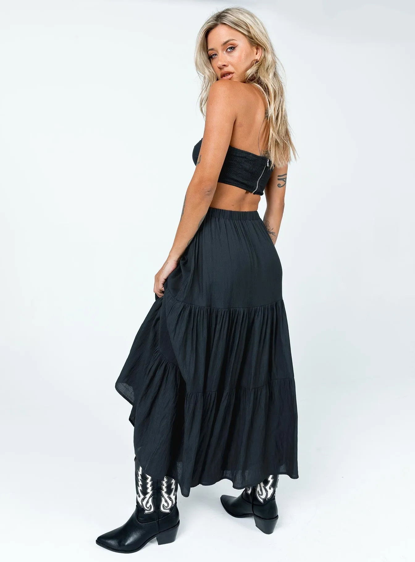 Side Slit Allie Set Black