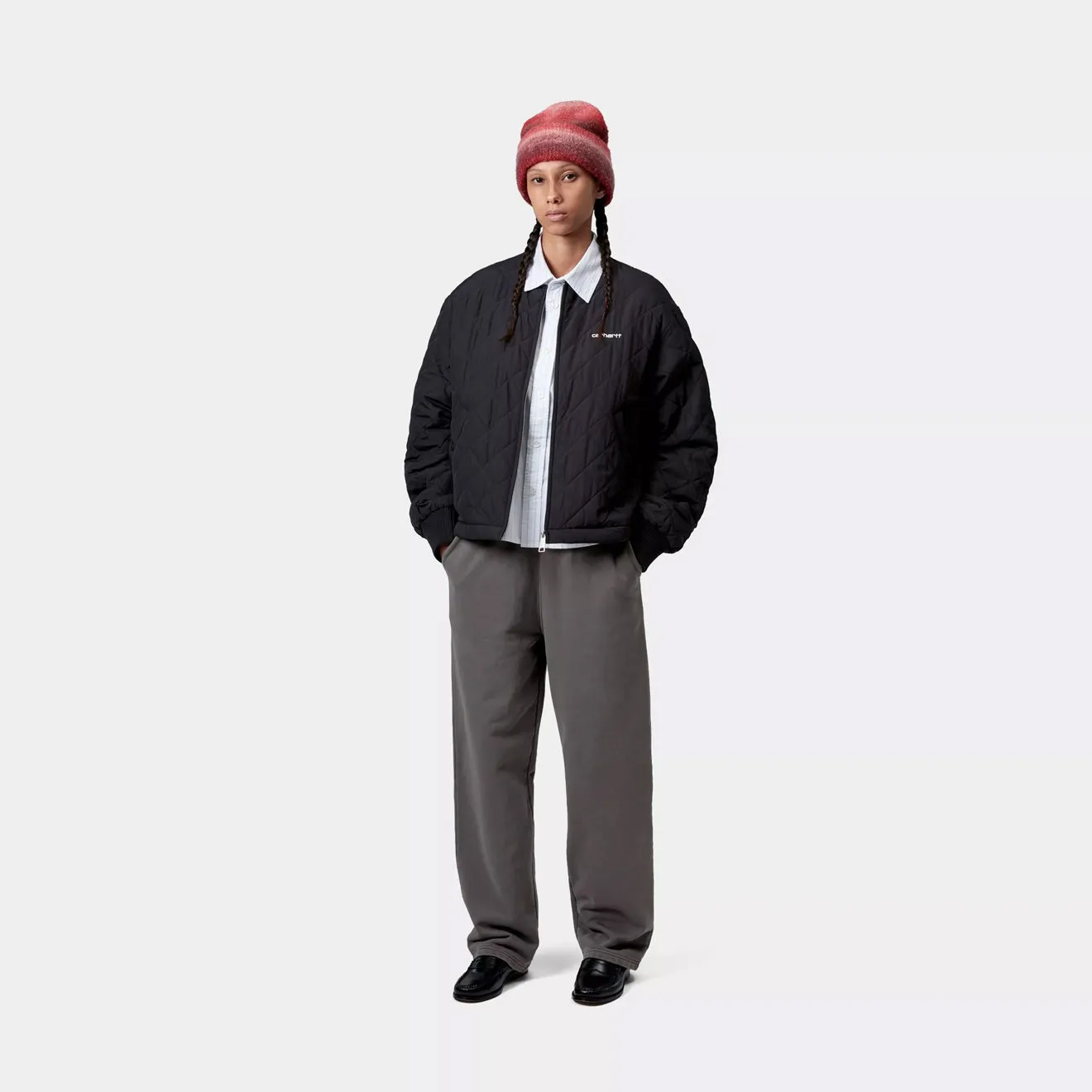 Carhartt WIP Womens Benton Sweat Pant Graphite Garment Dyed Cozy Essentials Smooth Fabric