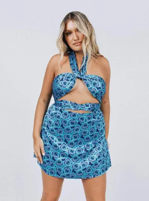 Dancing in the Dark Mini Skirt Blue understated look