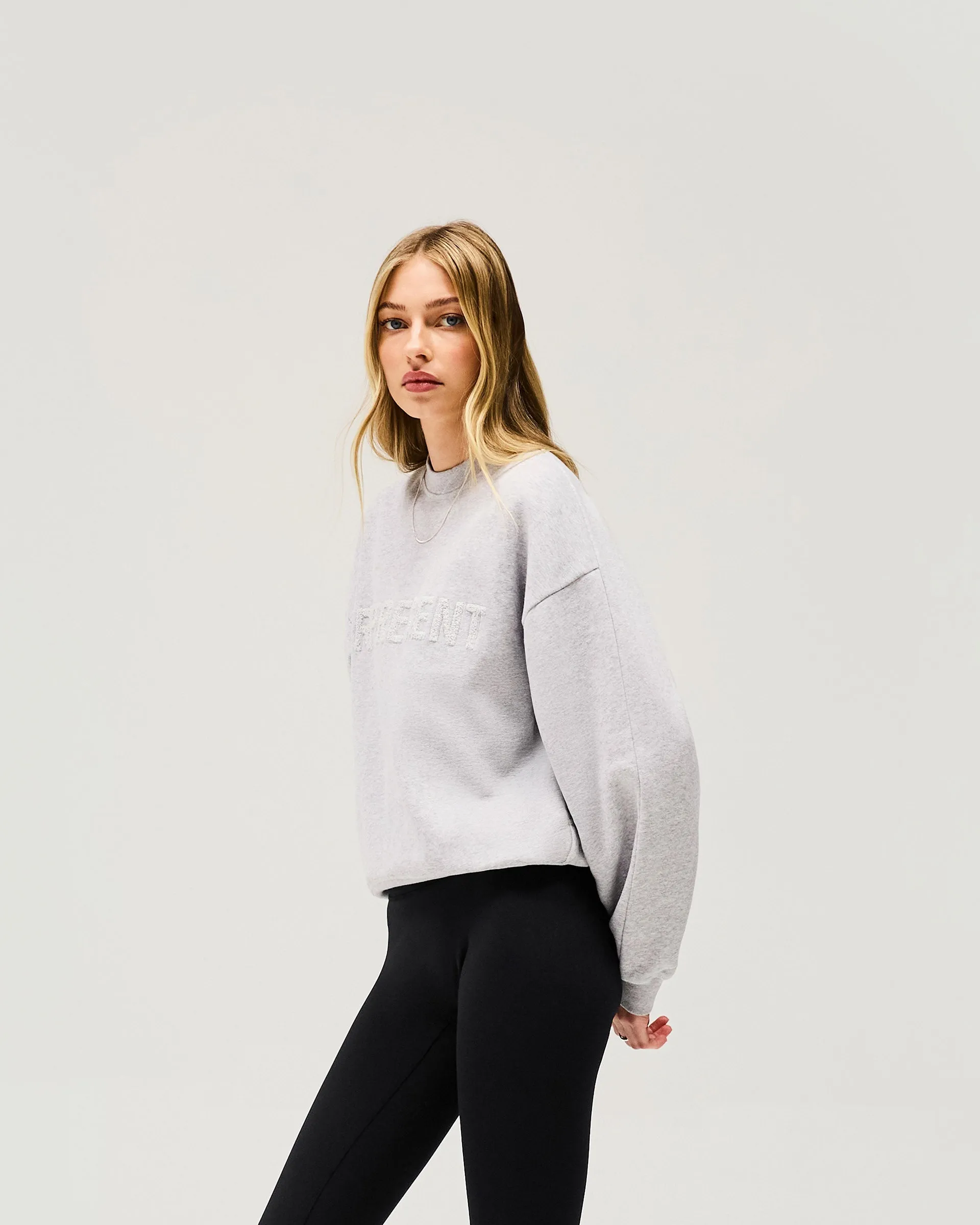 Owners Club Sweater - Grey Marl pearl accents Timeless Wear