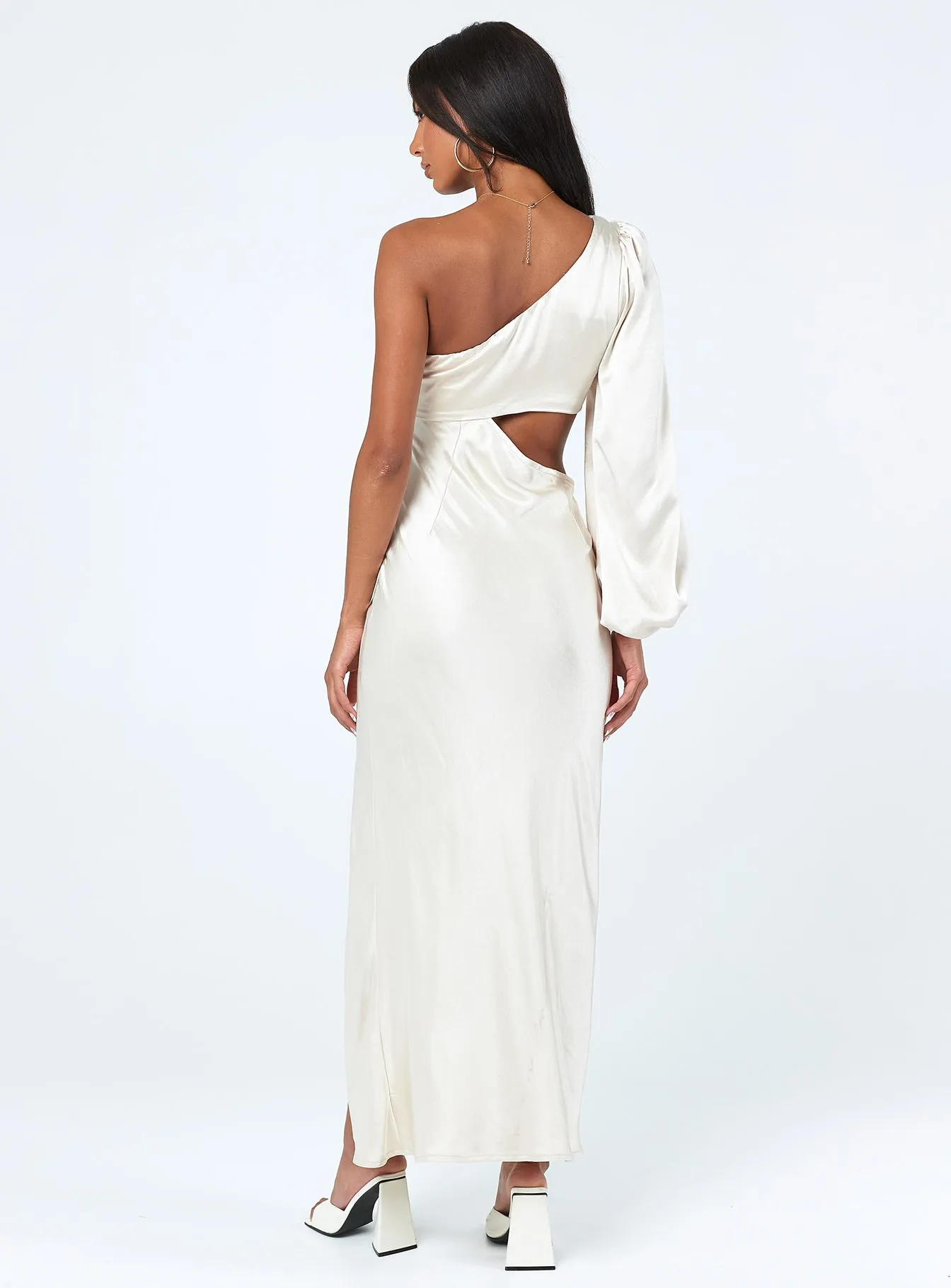 Karter Maxi Dress Champagne Layered-Sleeve Dreamy Motion