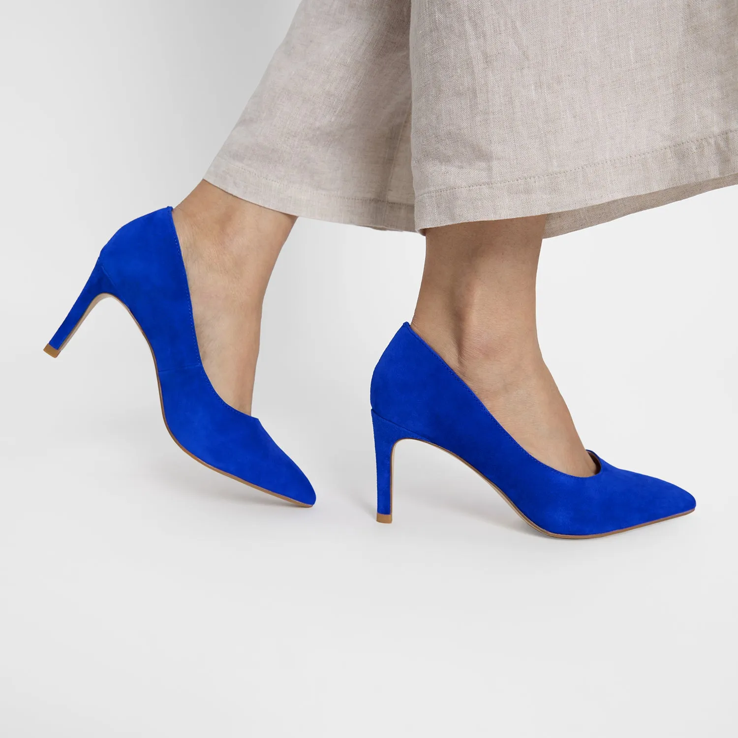Nemesis 78mm Heel | Cobalt Blue Suede Luxe Edge Romantic Wedding Shoes