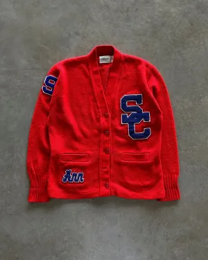 Seasonal Warmth Microfiber Blend 1990s Letterman cardigan (M)