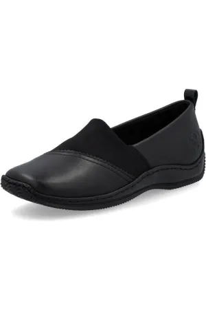Rieker Ladies shoe L1790-00 in Black Reinforced toe Mom Safe