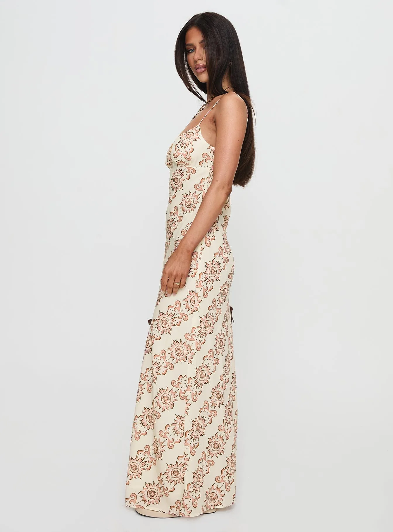 Sugar Plum Maxi Dress Beige Trend Texture Relax Form
