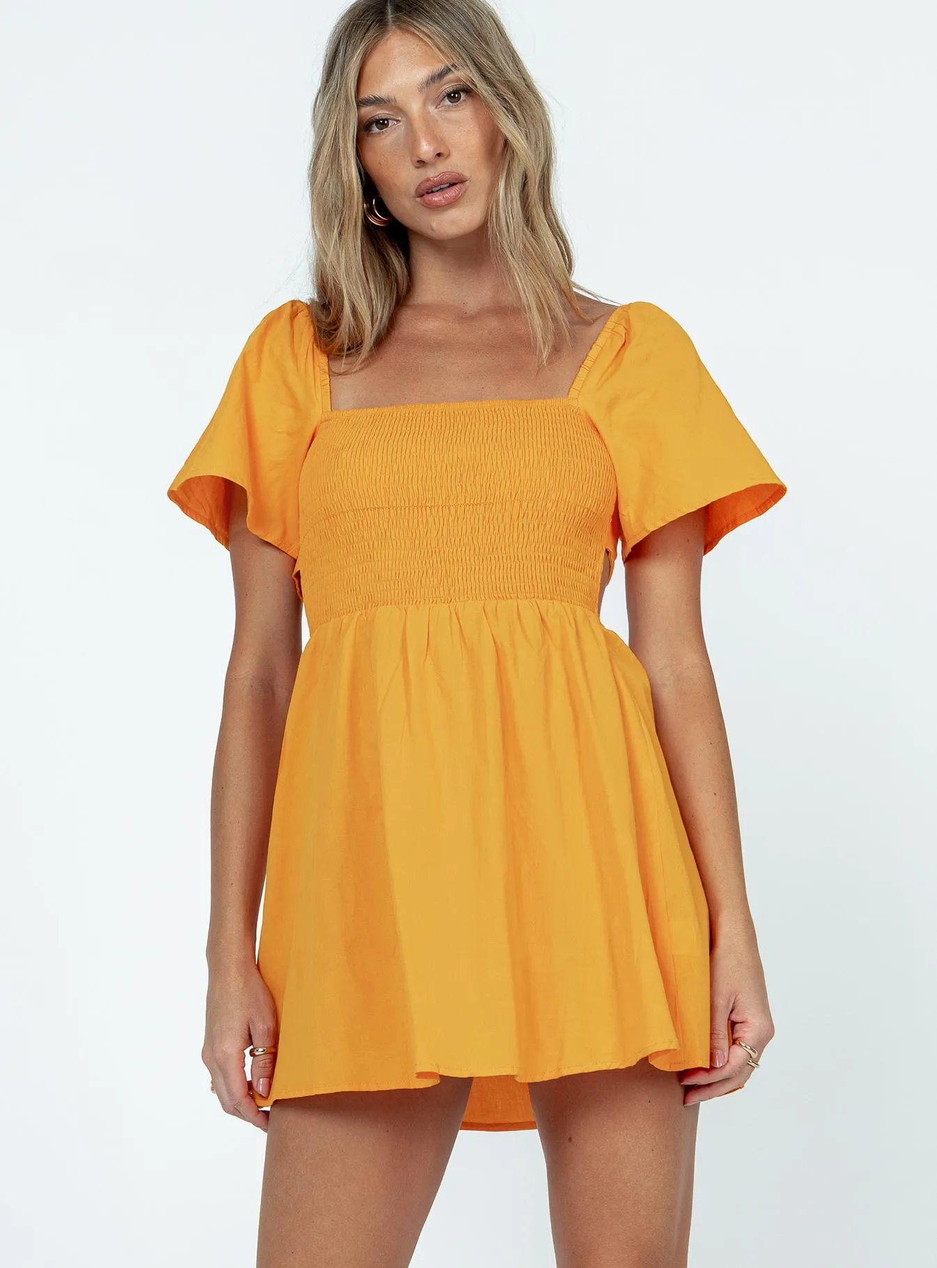 Summer Nights Mini Dress Orange Euro Touch
