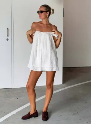 Fresh Fit Garden Scene Summerland Broiderie Mini Dress White