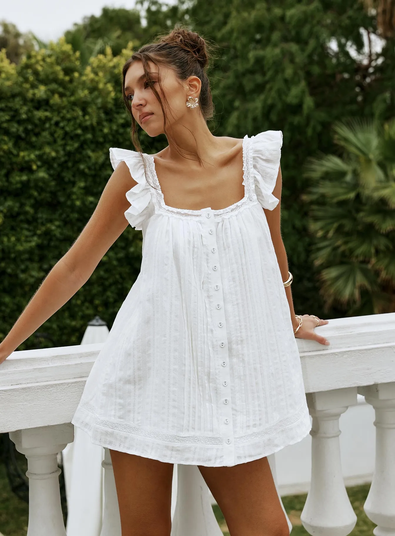 Summerland Broiderie Mini Dress White Gift-Worthy