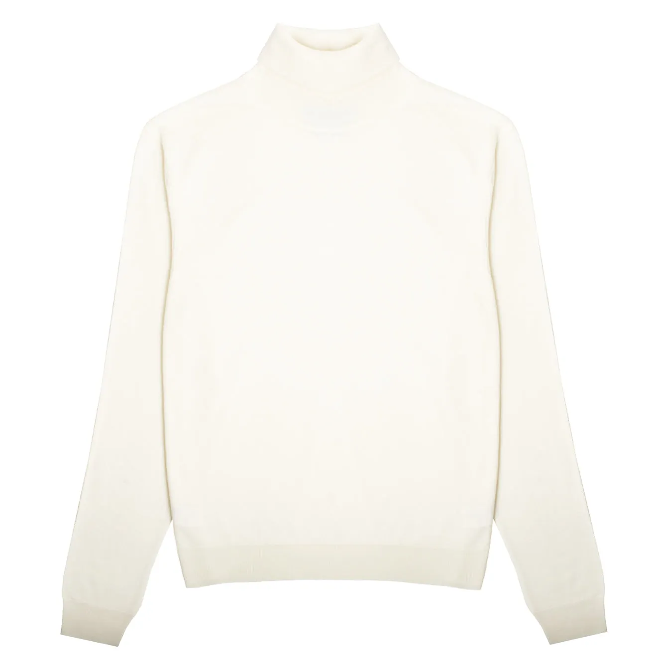 Sunspel Womens Merino Silk Roll Neck Sweater Ivory Seamless construction