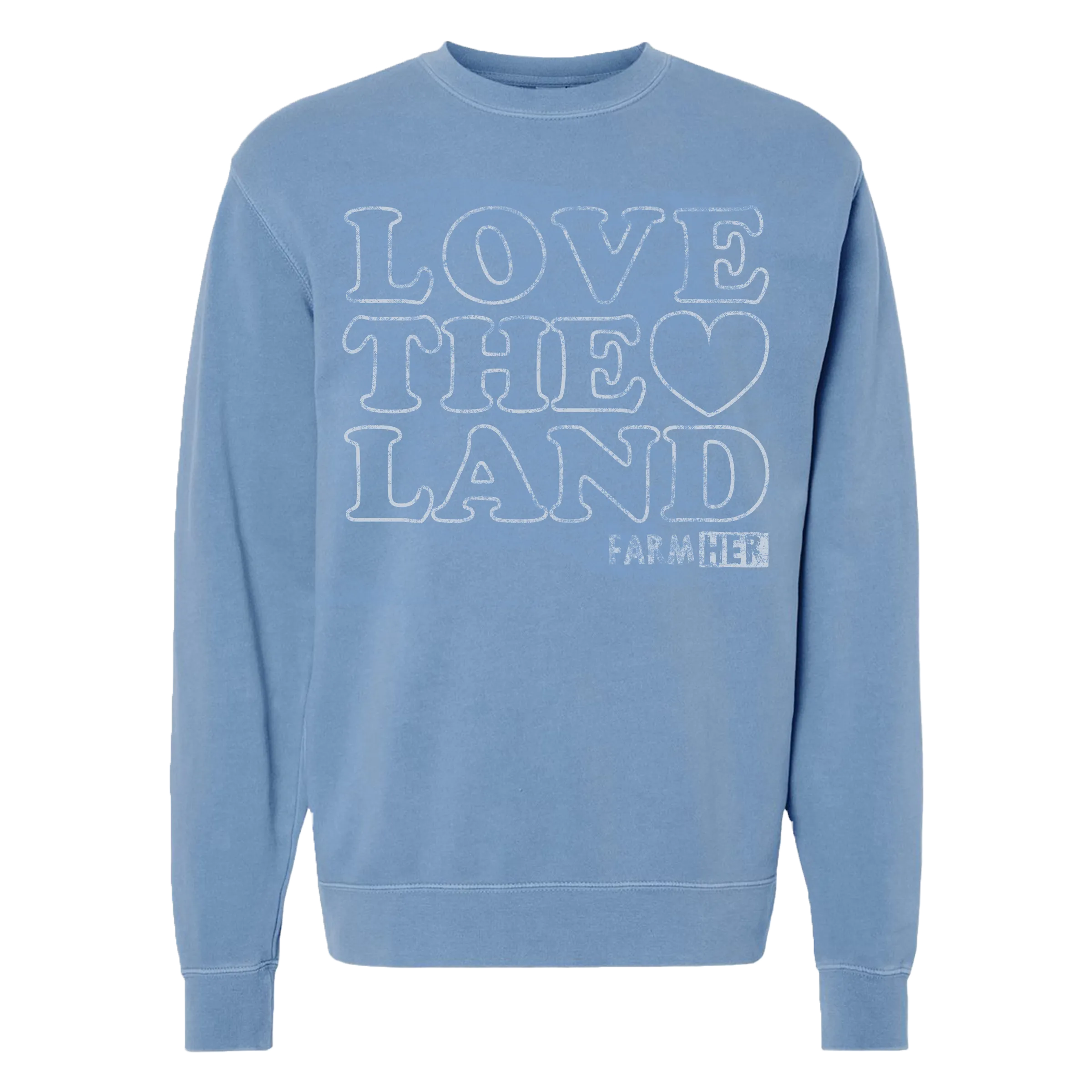 Casual Chic Sweatshirt Crew "Love the Land" Pigment Blue FarmHer