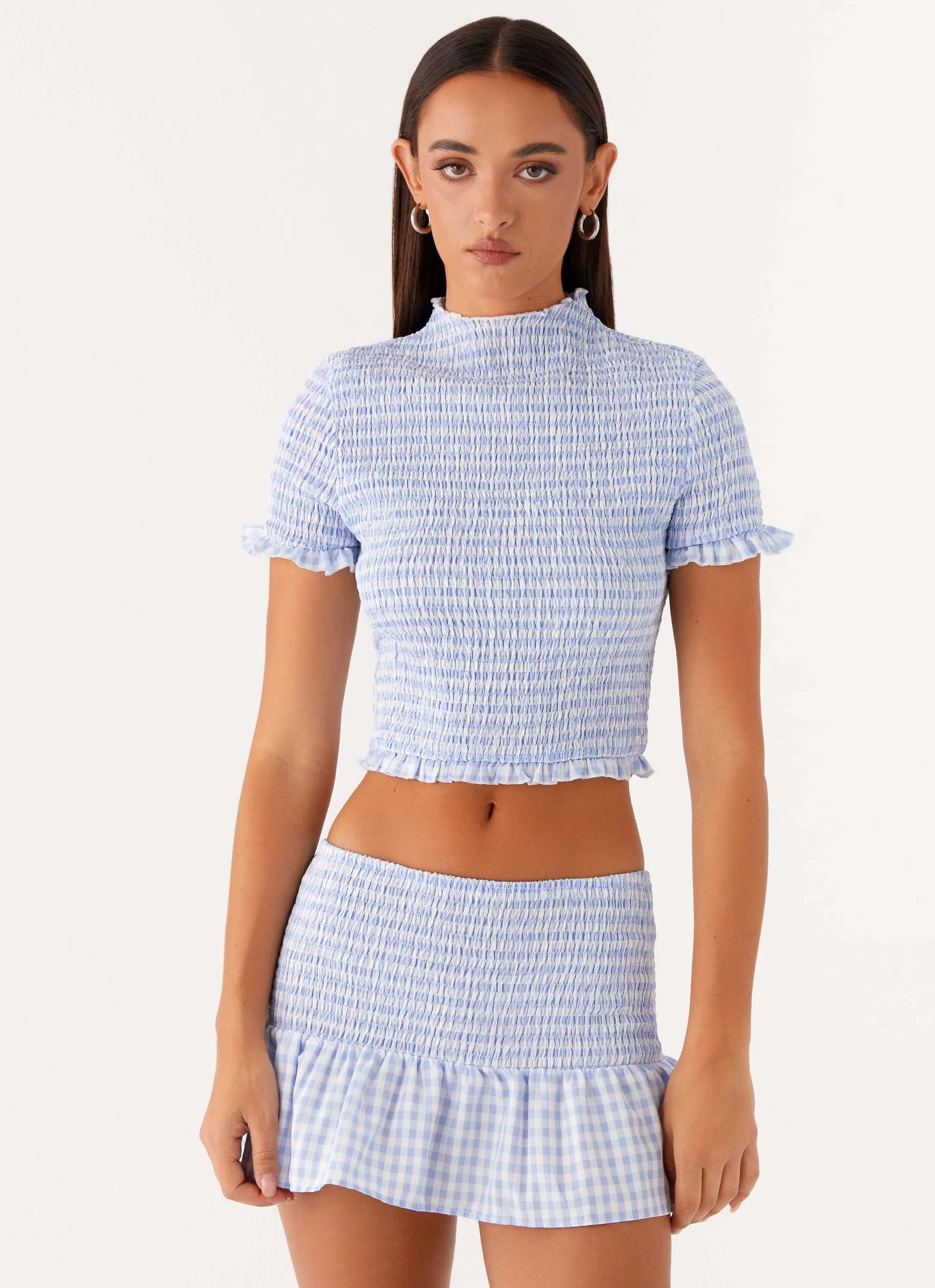 outdoor concert Sweetest Pie T-Shirt - Baby Blue Gingham