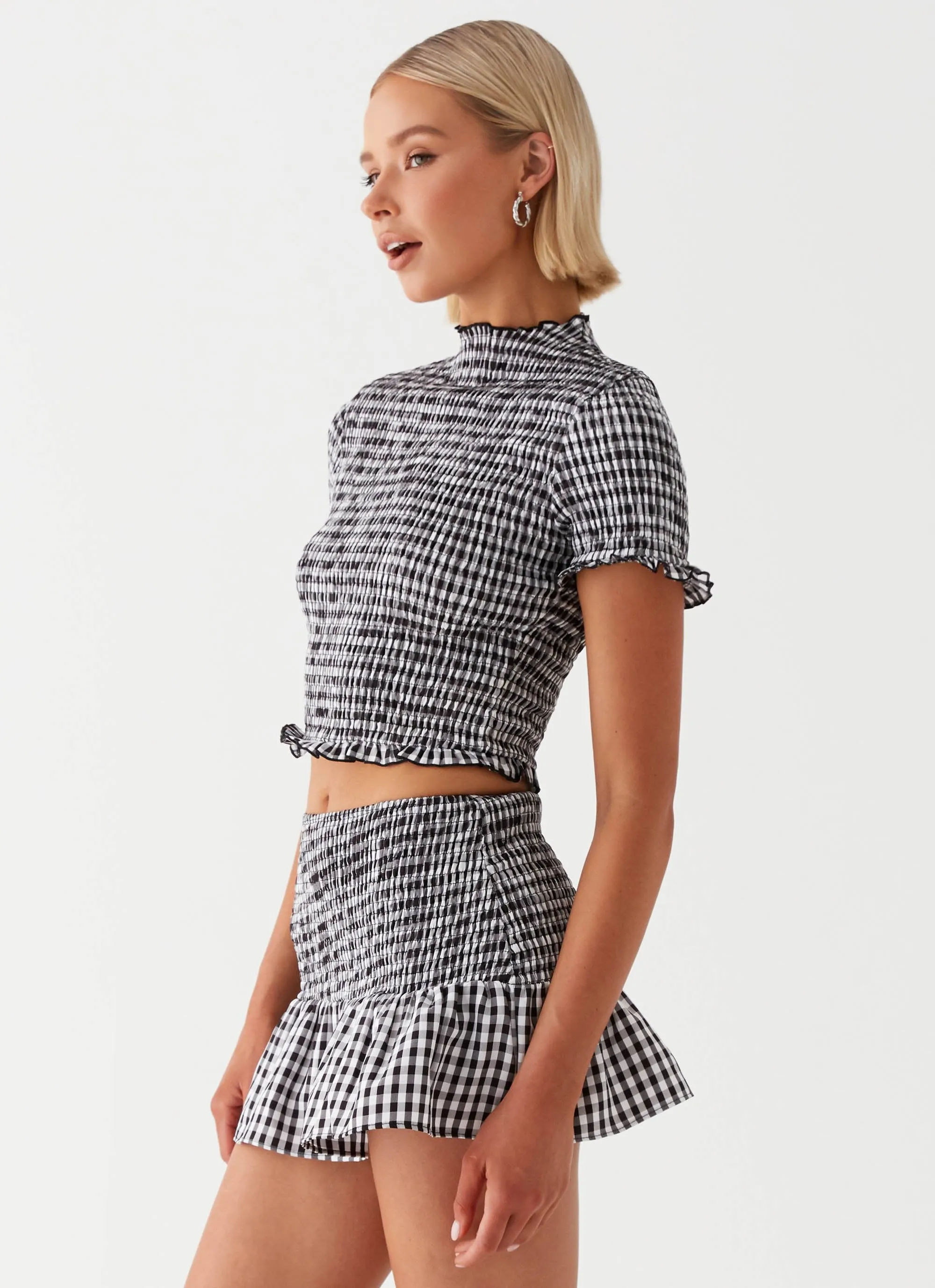 Sweetest Pie T-Shirt - Black Gingham Lightweight Comfort Essential Casual