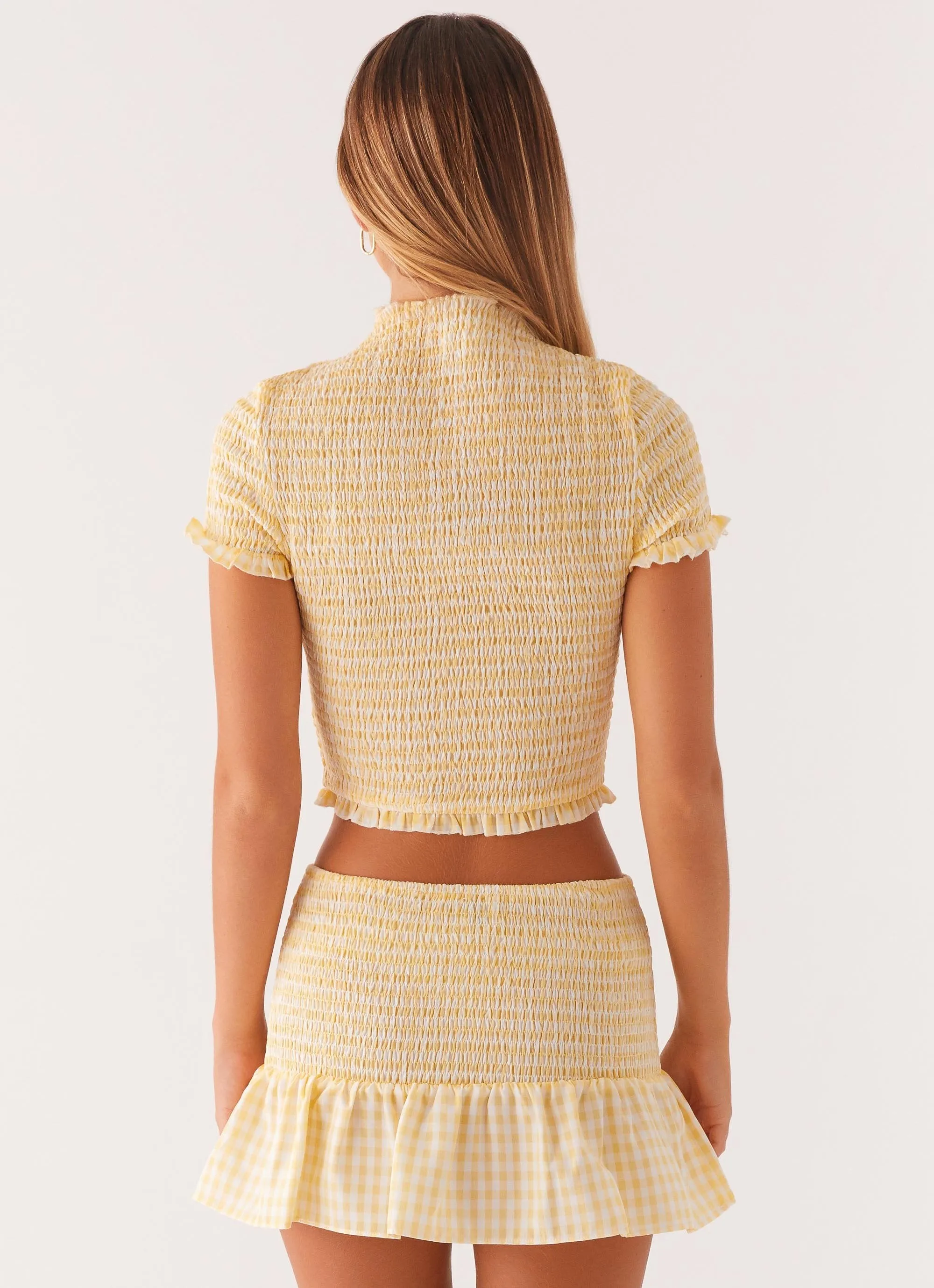 Hypoallergenic Textile Everyday Style Trend Sweetest Pie T-Shirt - Yellow Gingham