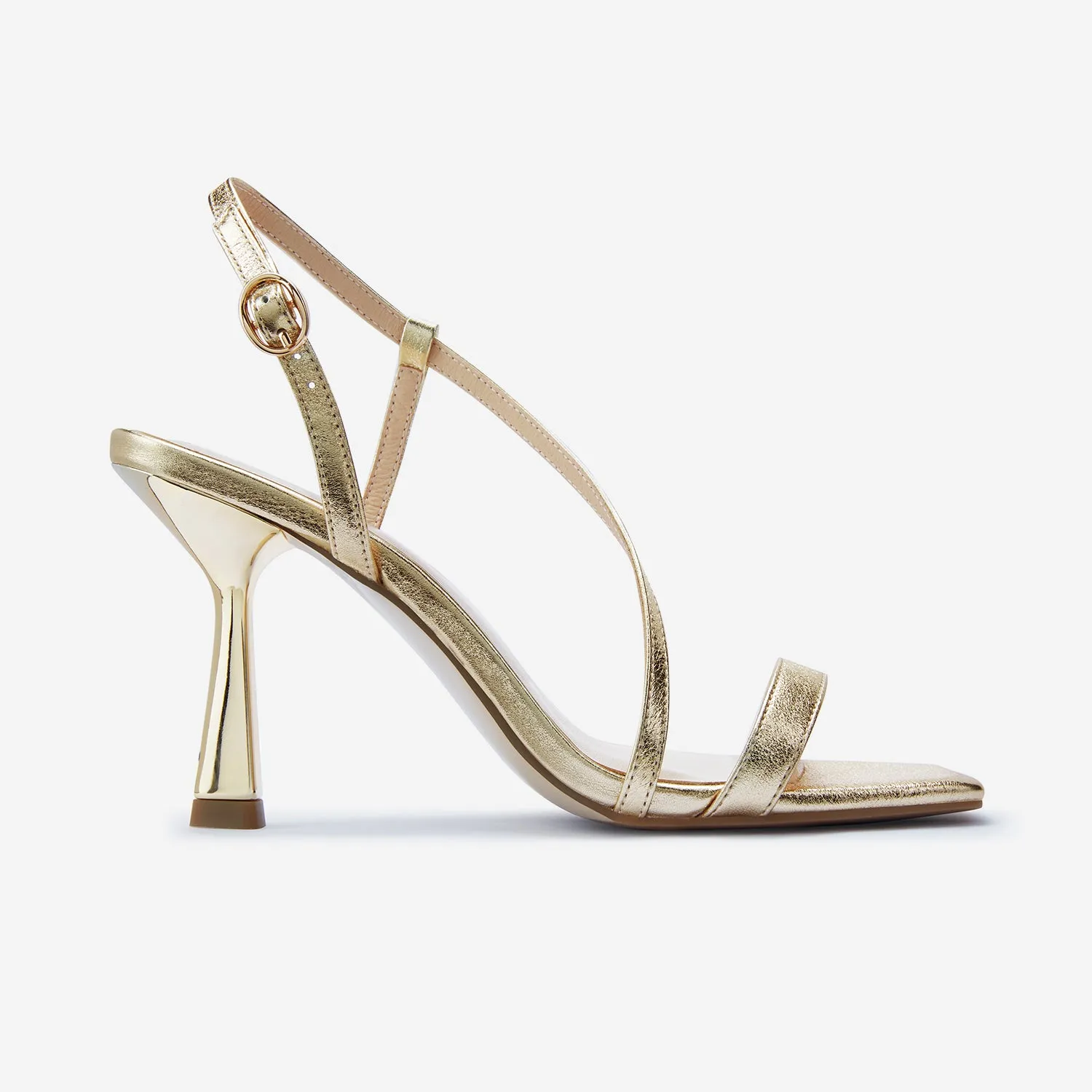Gabby Sandal Heel | Gold Leather Low Top