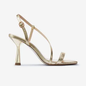 Gabby Sandal Heel | Gold Leather Low Top