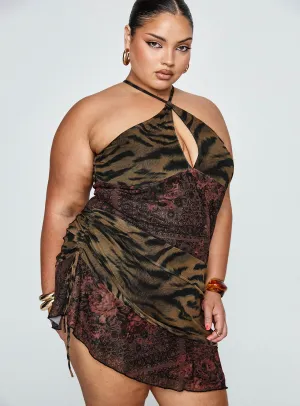 Easy Layering Piece Syrefena Halter Mini Dress Multi Curve