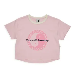 T&C Surf Designs Crop Checky  S/S T-Shirt - Washed Rose Dimensional Stability Weave