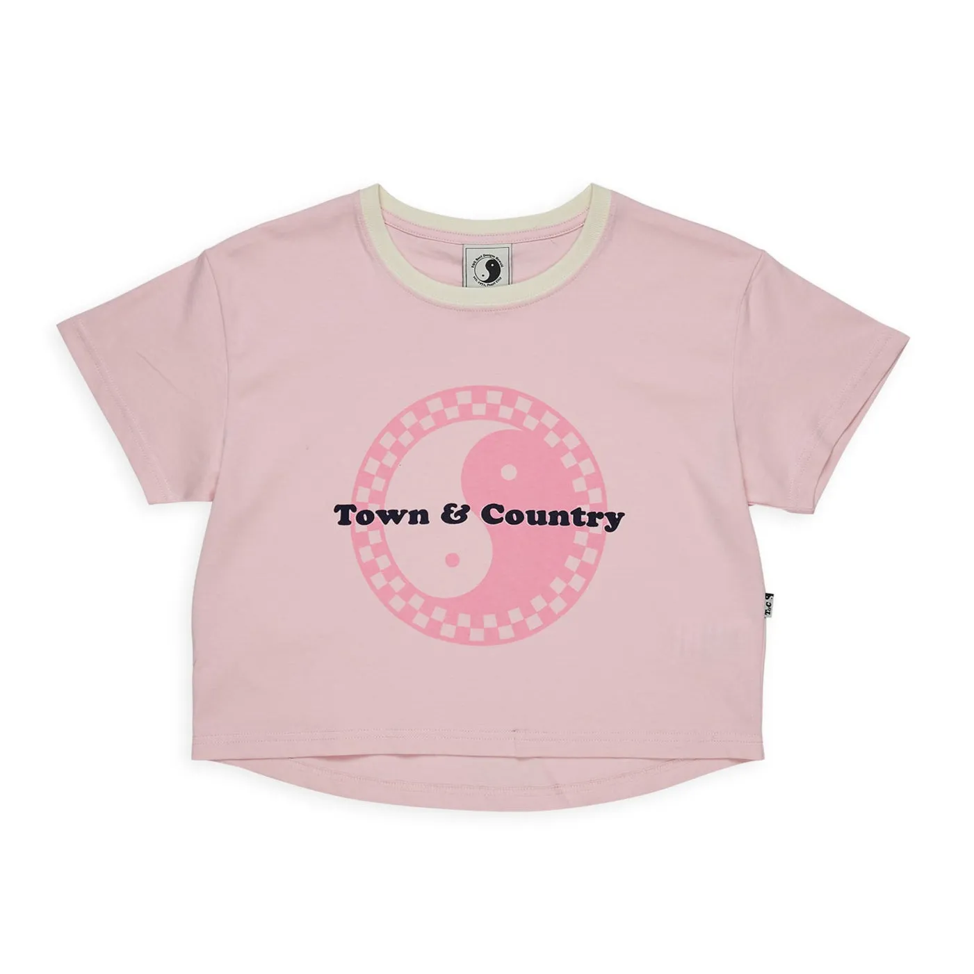T&C Surf Designs Crop Checky  S/S T-Shirt - Washed Rose Dimensional Stability Weave