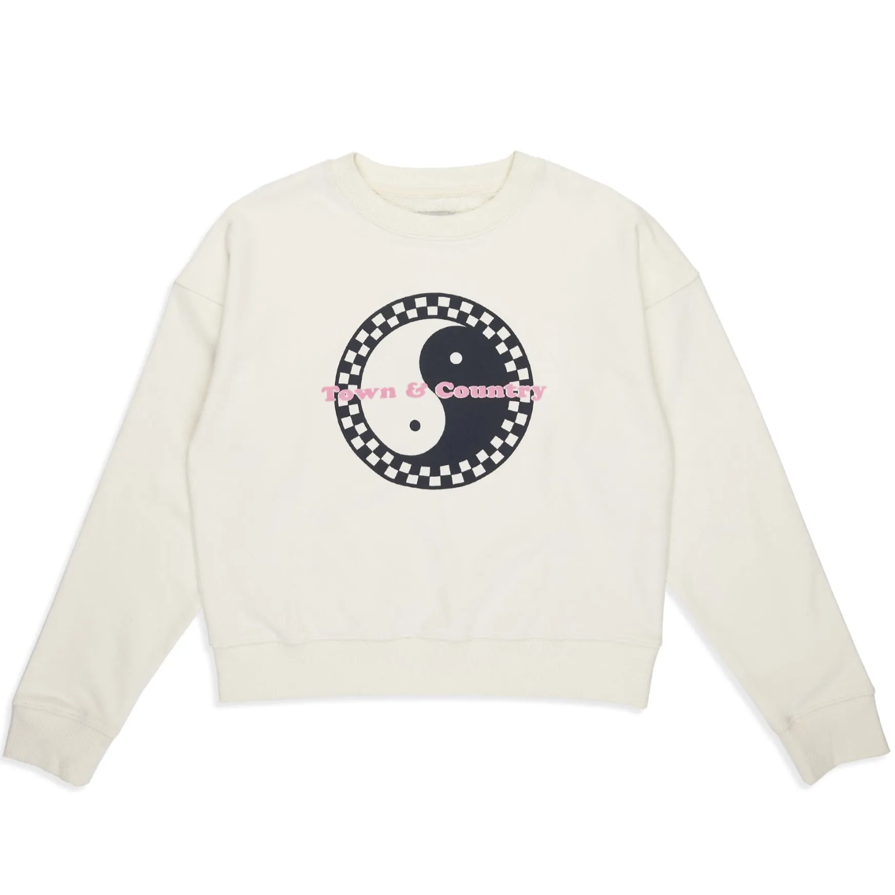 appropriate for winter goes with skirts T&C Surf Designs Women Checky Crew Sweat - Off White