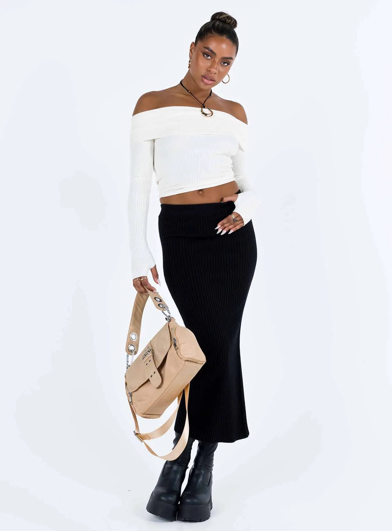 Mood Dressing Cozy Tones Tanna Midi Skirt Black