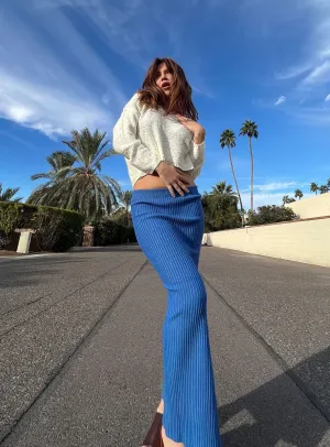 Trend Ready Fair trade Tanna Midi Skirt Midnight Blue