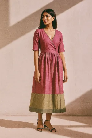 Fresh Flow Clean Drape Tantu Elegant Pink Wrap Dress