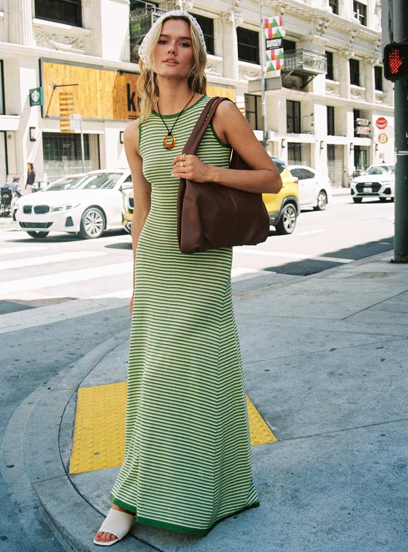 Signature-Style Elegant Waistband Tavison Maxi Dress Green