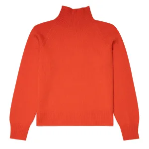 Double Layered Sunspel Womens Lambswool Funnel Neck Jumper Magma