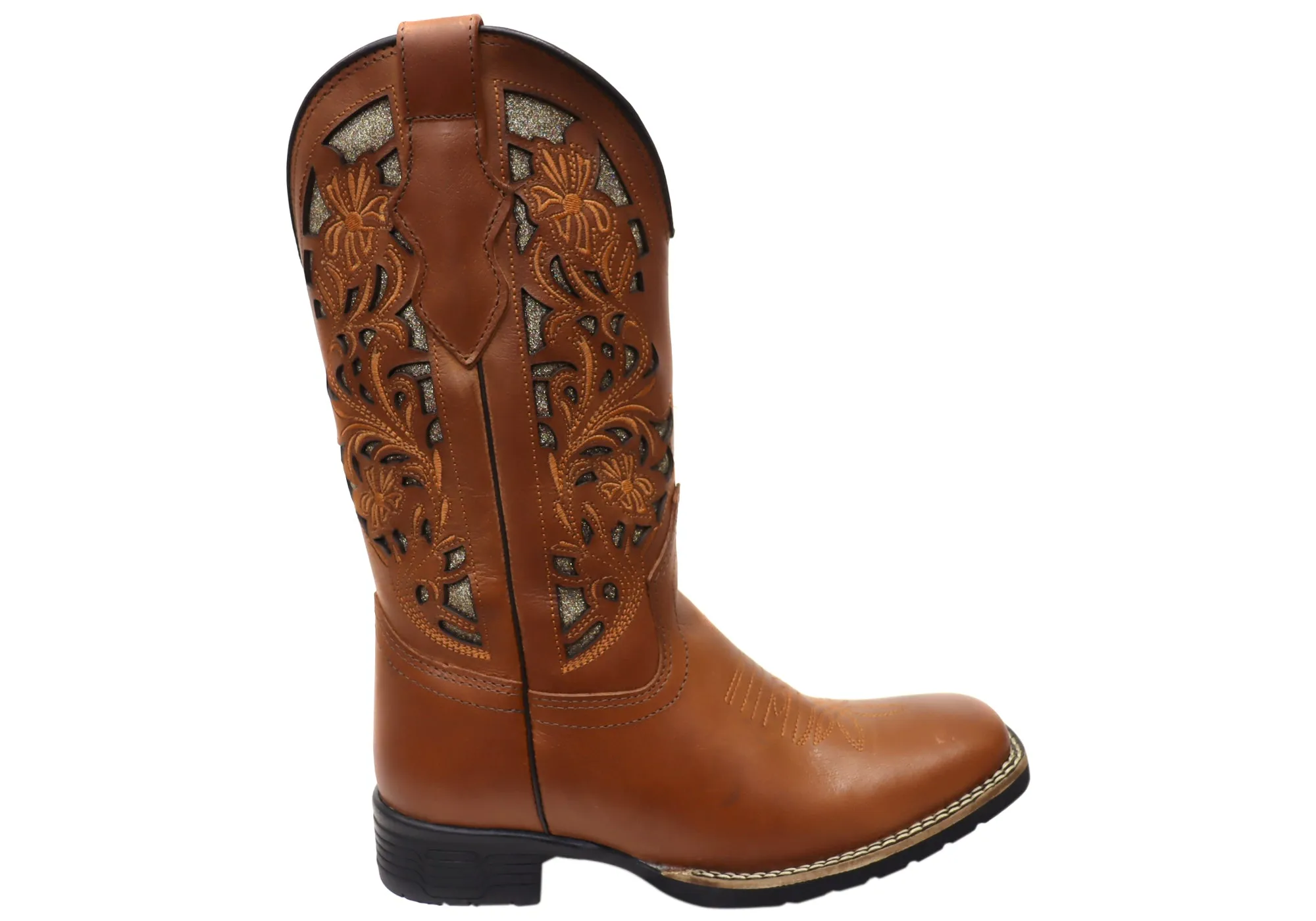 Ground Force D Milton Catalina Womens Comfortable Leather Western Cowboy Boots