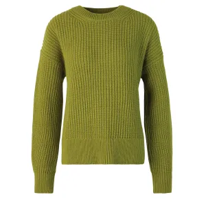 Barbour Womens Horizon Knitted Jumper Meadow DoubleLayered Hem Soft Apparel