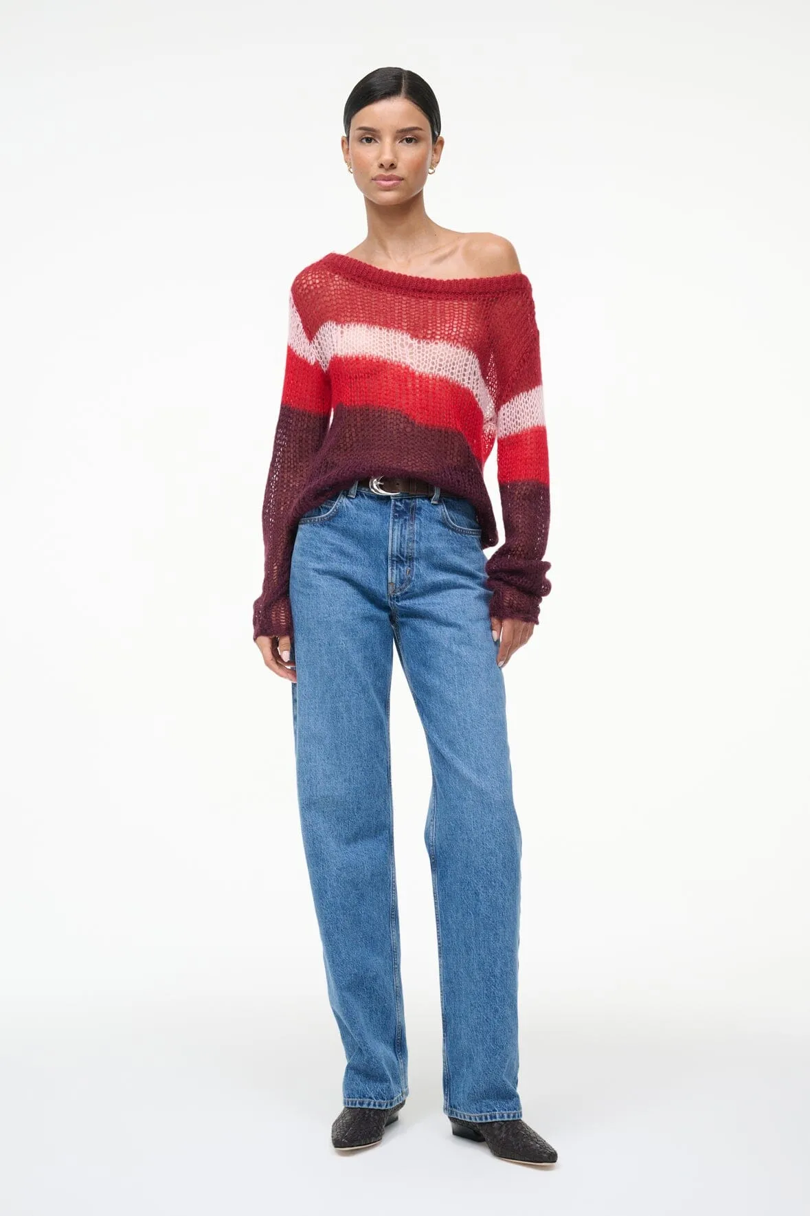 Contrast Stitch TESSA SWEATER | SYRAH MULTI