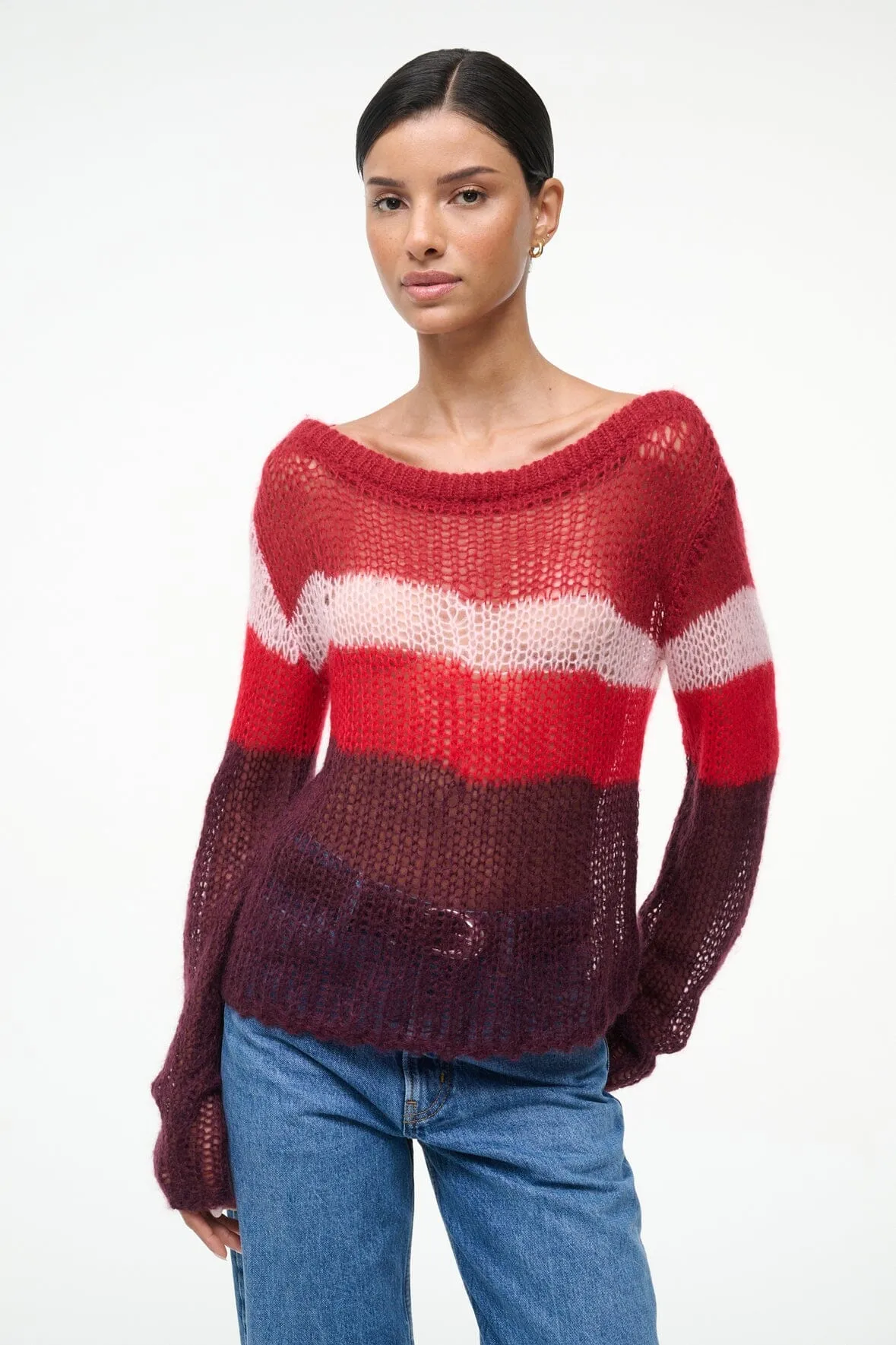 TESSA SWEATER | SYRAH MULTI Interlock Knit Body Relaxed casual fit