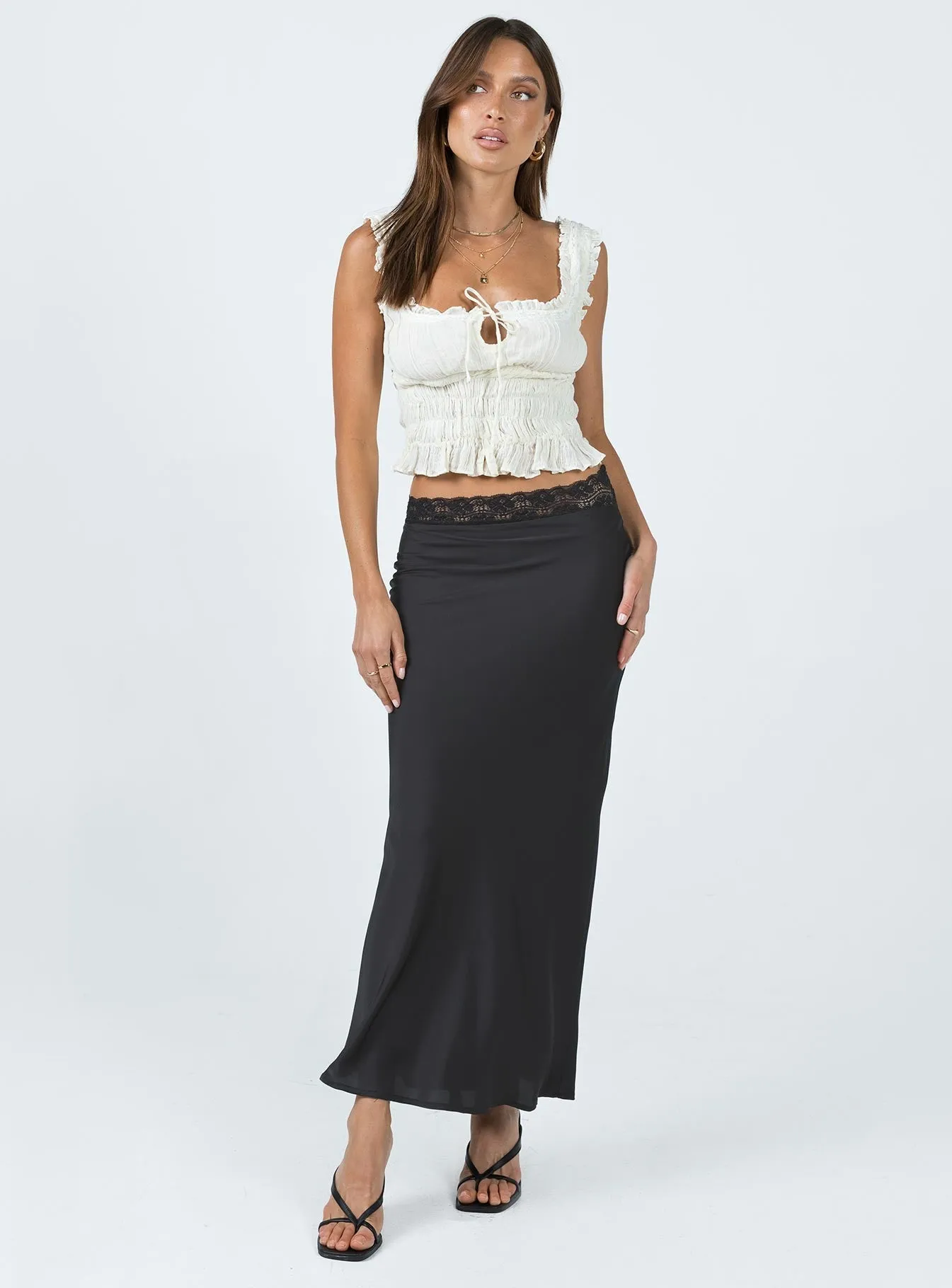 Weekend Vibes Knee Length The Charmaine Maxi Skirt Black