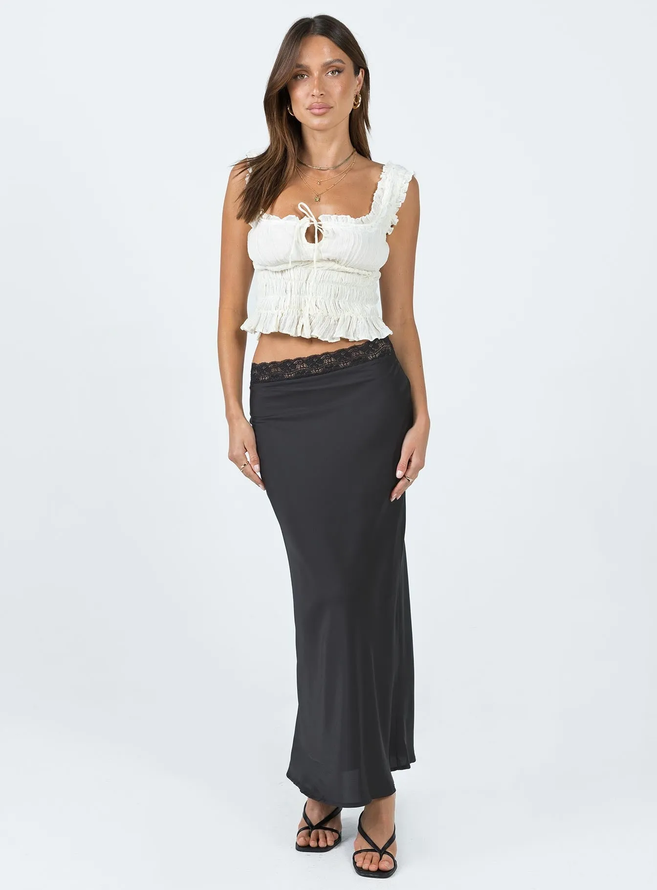 Polished Style The Charmaine Maxi Skirt Black